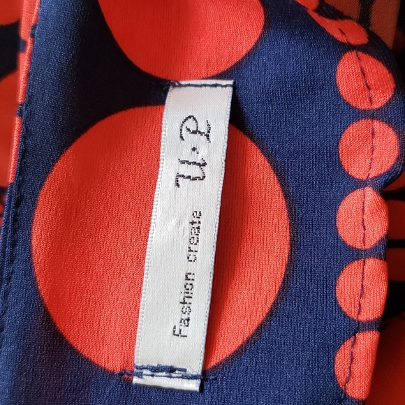 Red and Navy Vintage Wrap A-line Dress size small - Picture 3 of 4